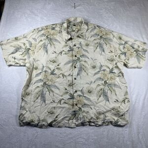 Tommy Bahama Shirt‎ Mens XXL 2XL Floral Hawaiian Silk Camp Collared